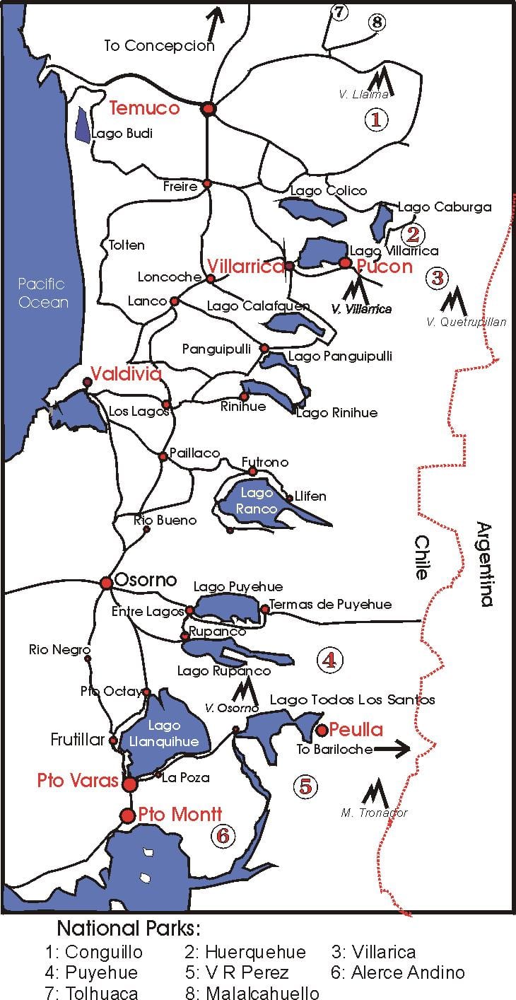 ನಕ್ಷೆ ಲೇಕ್ ಜಿಲ್ಲೆಯ ಚಿಲಿ